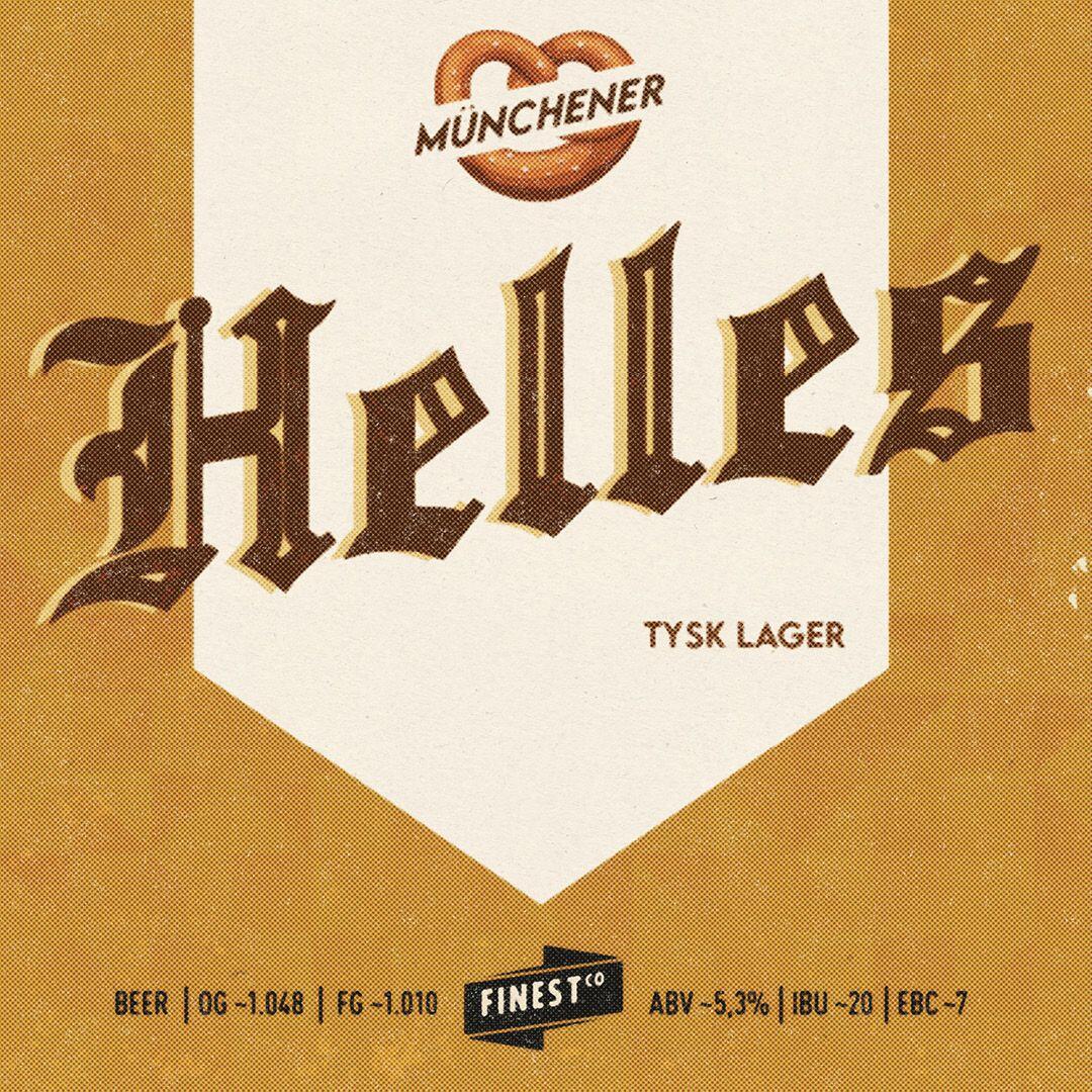 Beer label of HELLES Tysk Lager